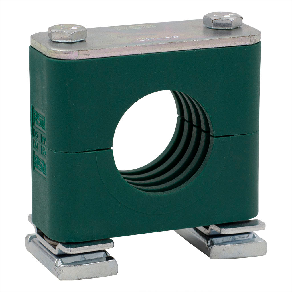 Strut mount beta clamp with zinc-plated hardware