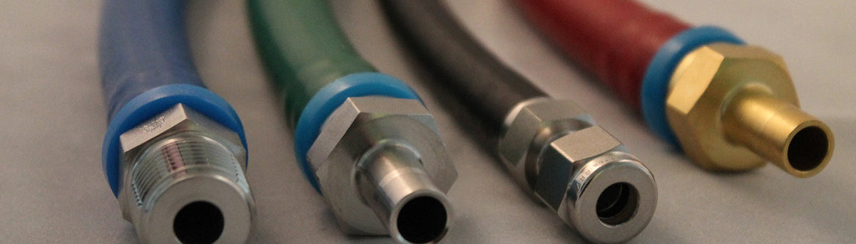 Hydraulic hose assembly with crimped end fittings built by A-Best Industrial