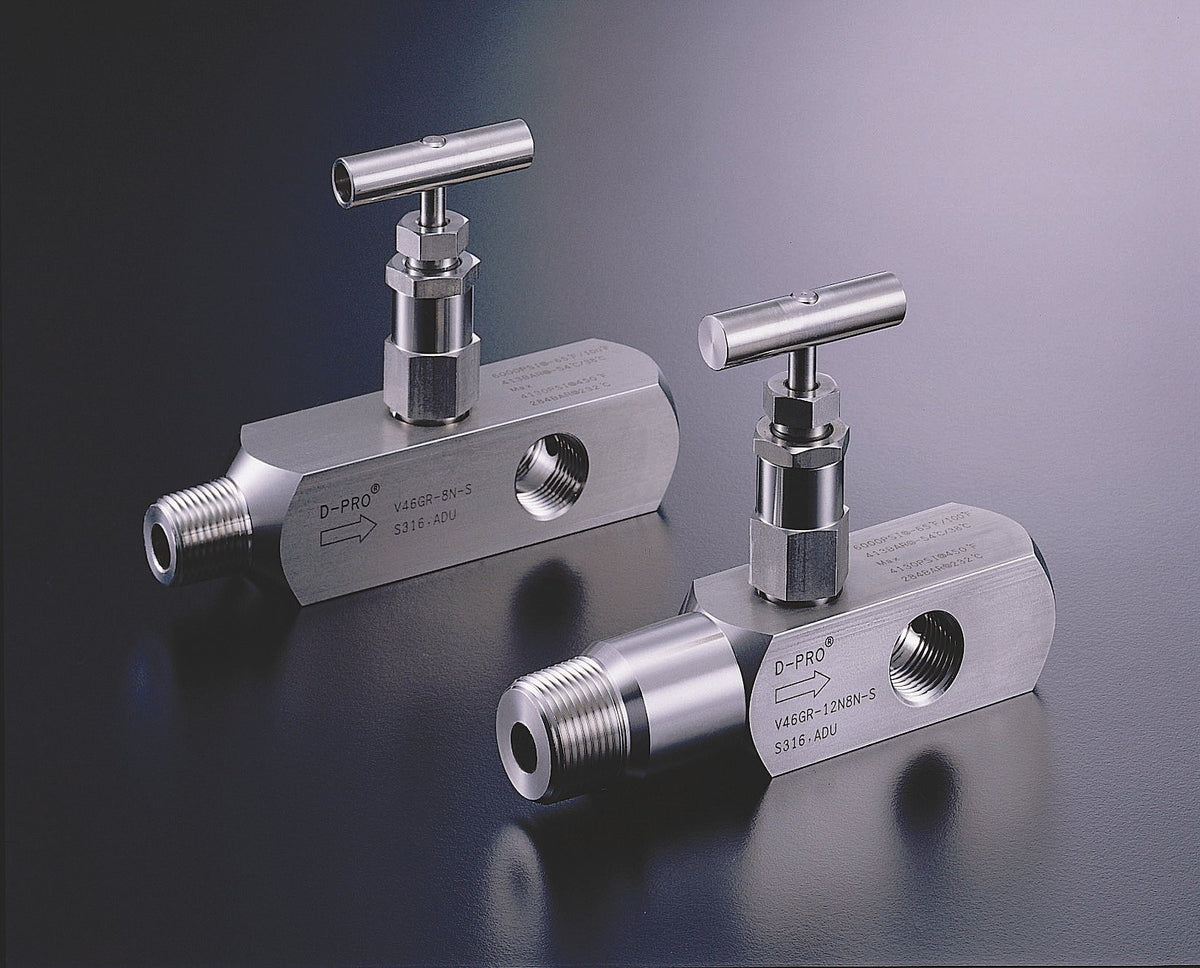 DK-Lok V46 gauge root valve used to isolate a pressure gauge for safe change-out