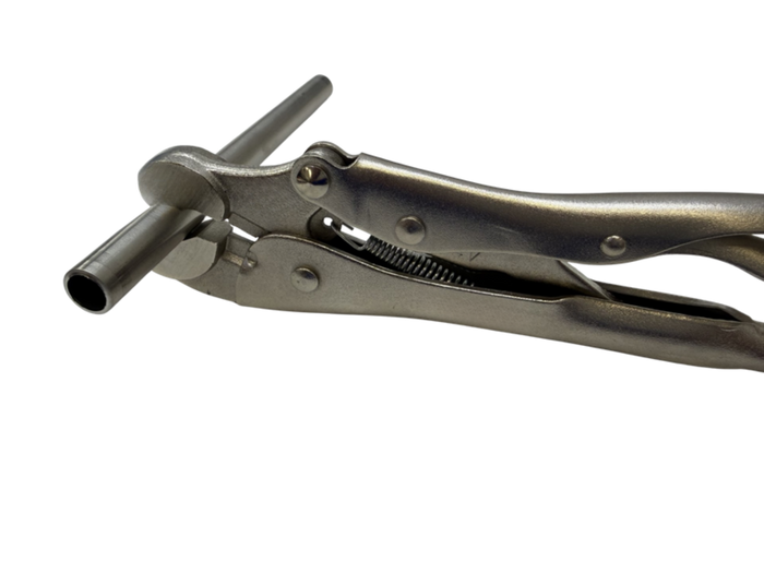 GRIP-IT TOOL for holding stainless steel tubing steady while it is cut with a tube cutter